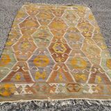 Rare 5x8 handmade vintage bedroom kilim rug - rug for living room