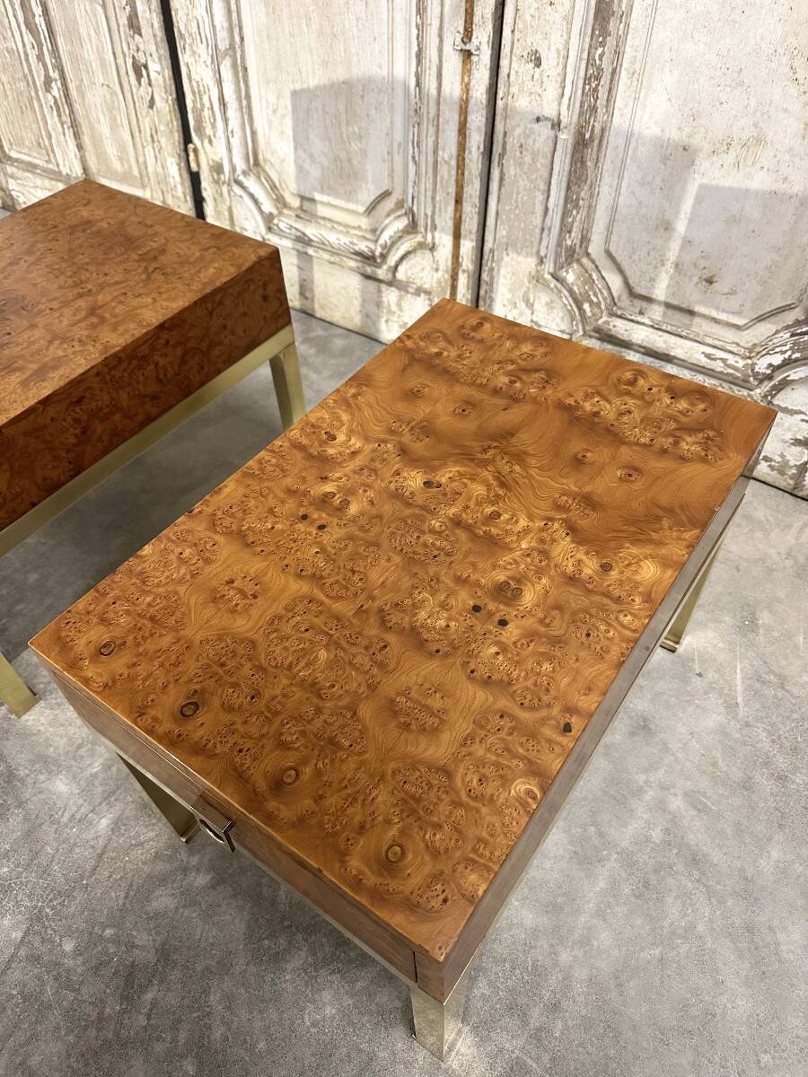 Pair of bedside tables forming end tables by Guy Lefèvre for Maison Jansen circa 1970