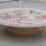 Cake dish on foot in iron earth of Gien model Pink hawthorn