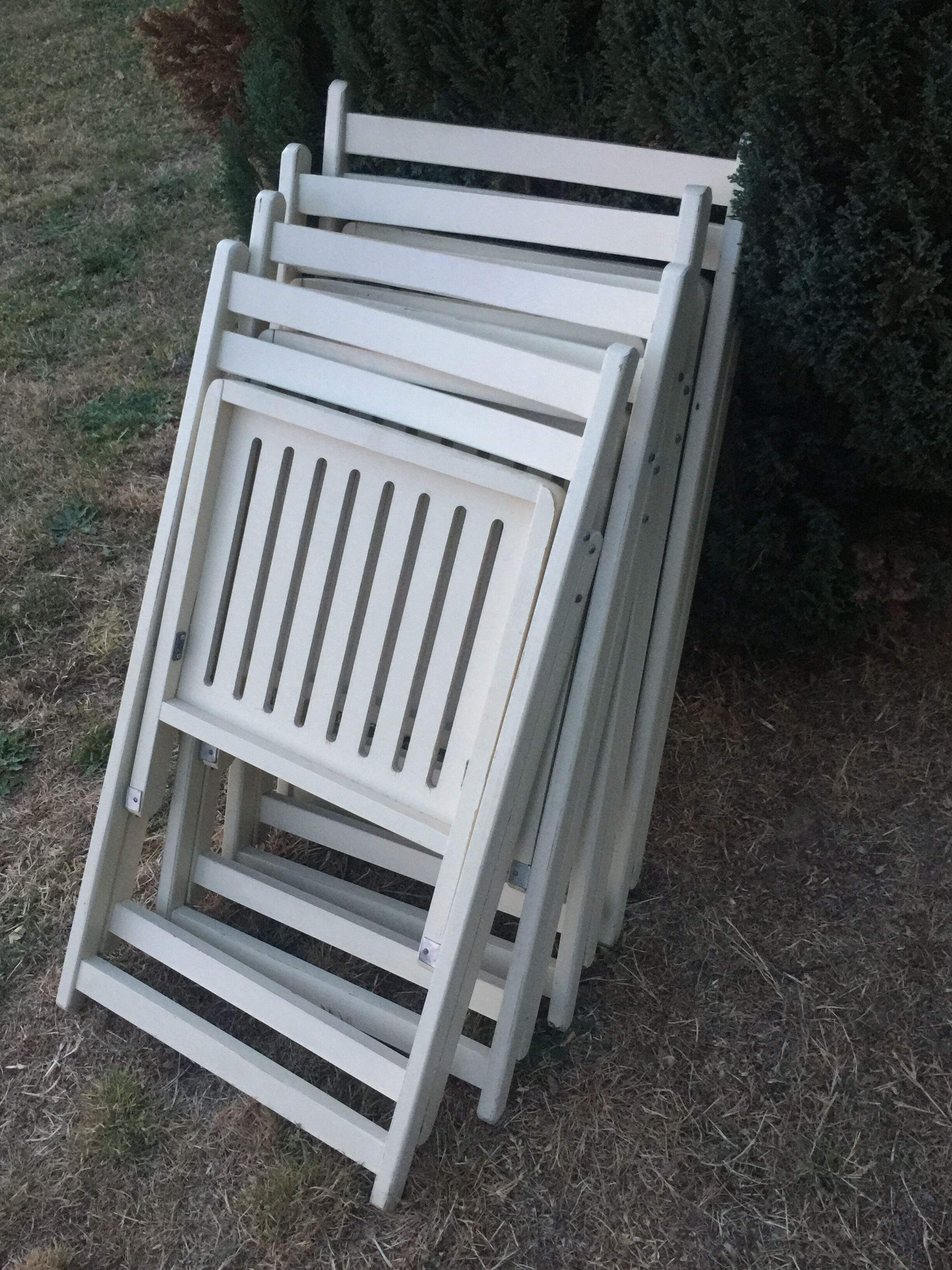 4 folding wooden chairs
