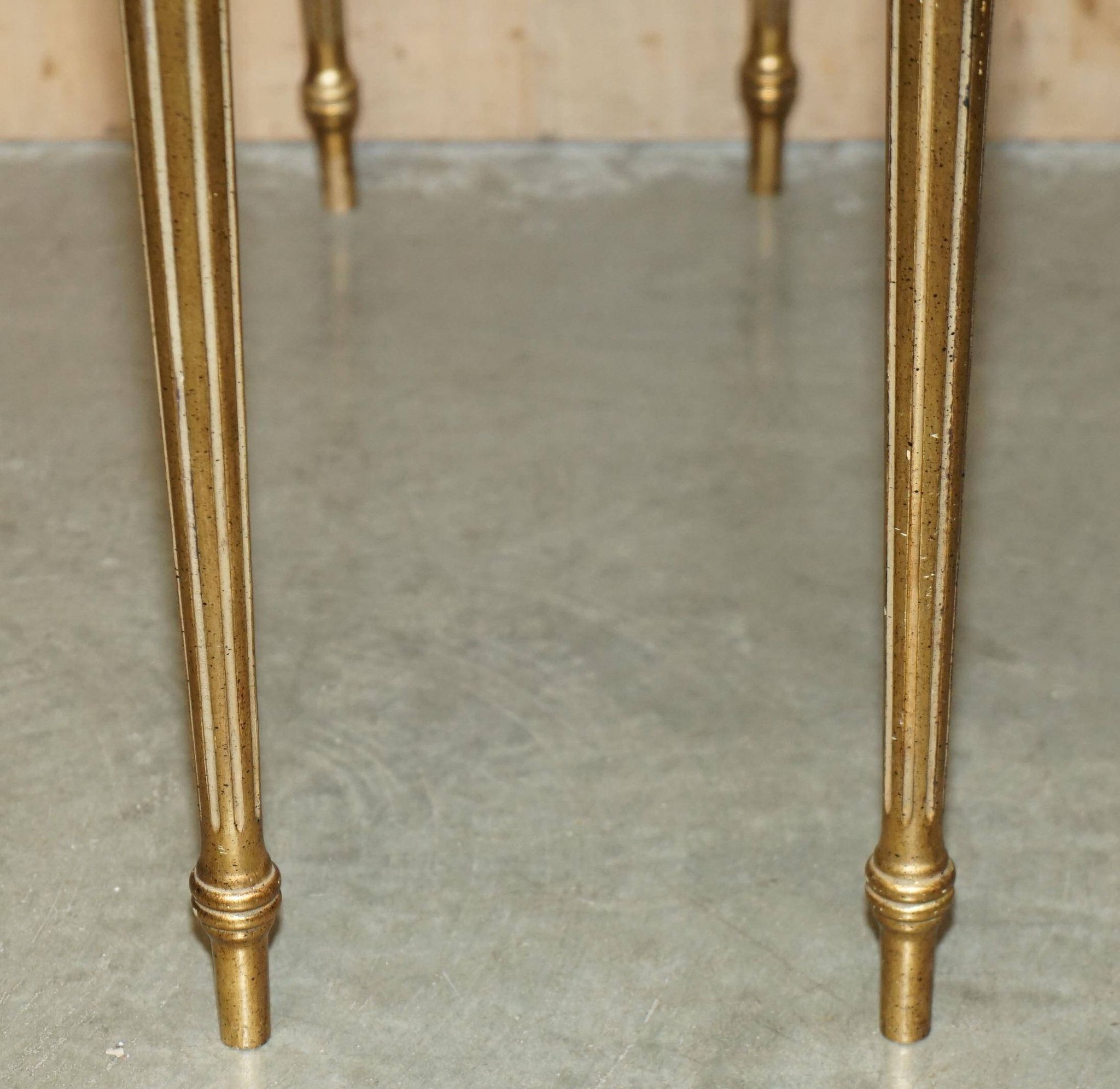 Italian vintage console with a glass mirror top.