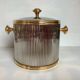 Vintage chrome and gold metal ice bucket