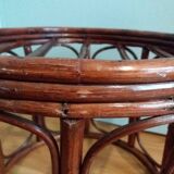 Wicker pouf with cushion