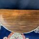Console table demi-lune 19th century Louis XVI modular foldable top in mahogany.