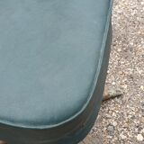 Swivel chair in green skai and chrome steel, Pullman, 1960