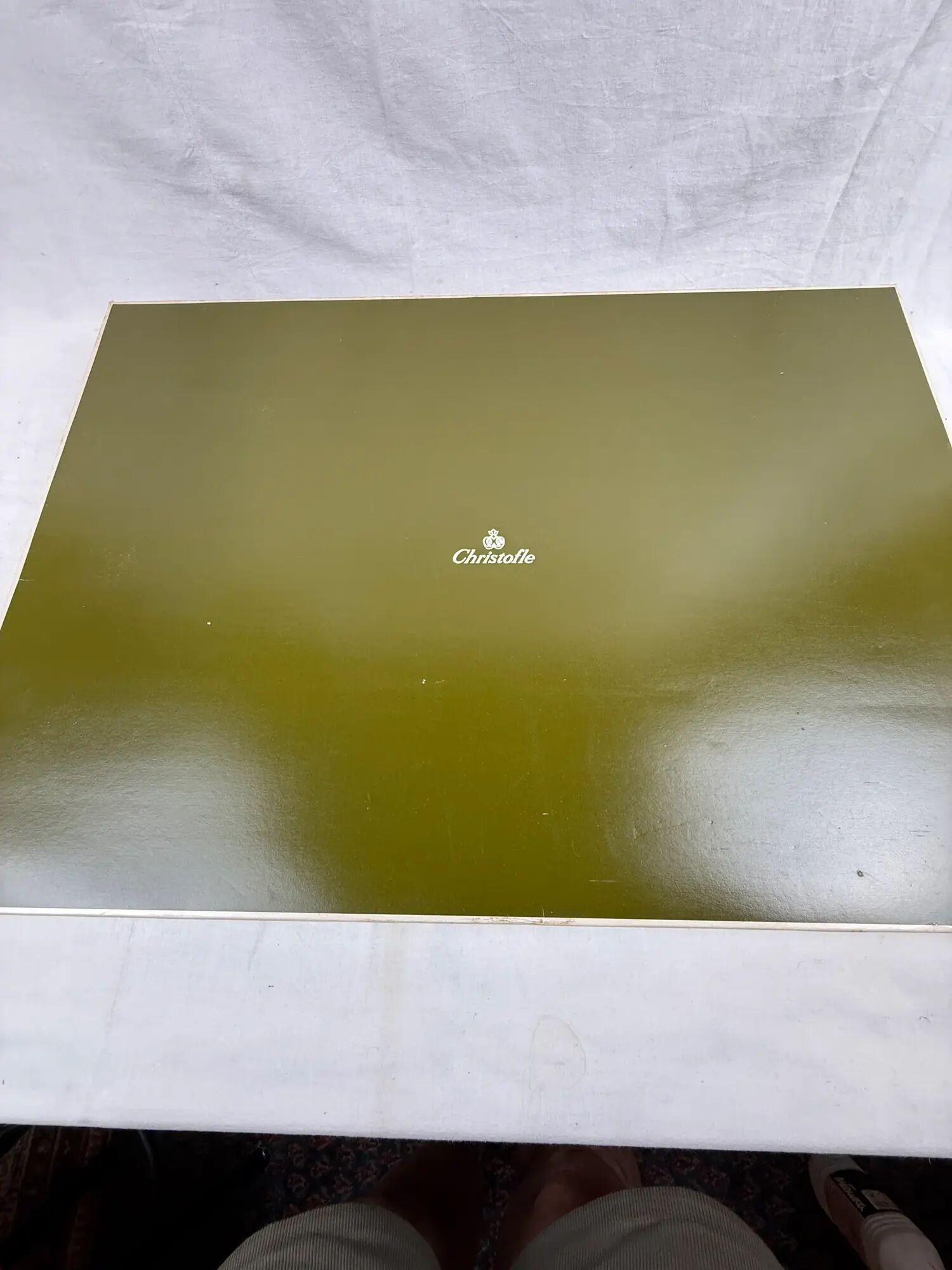 Christofle, large silver-plated serving platter with shell motif.