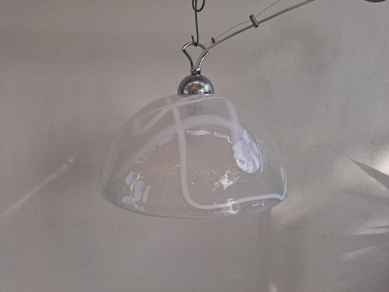 Vintage Murano glass pendant lamp from the 1970s