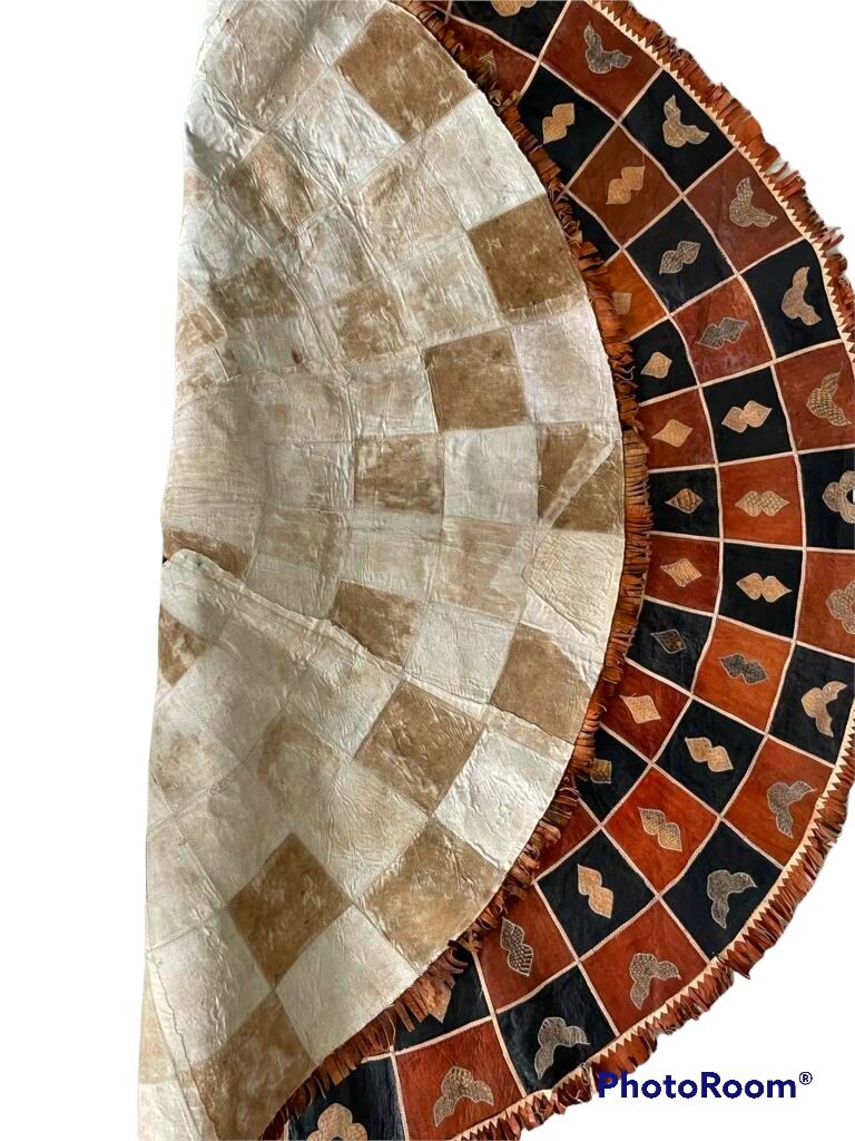 Tuareg carpet in snakeskin / goat leather