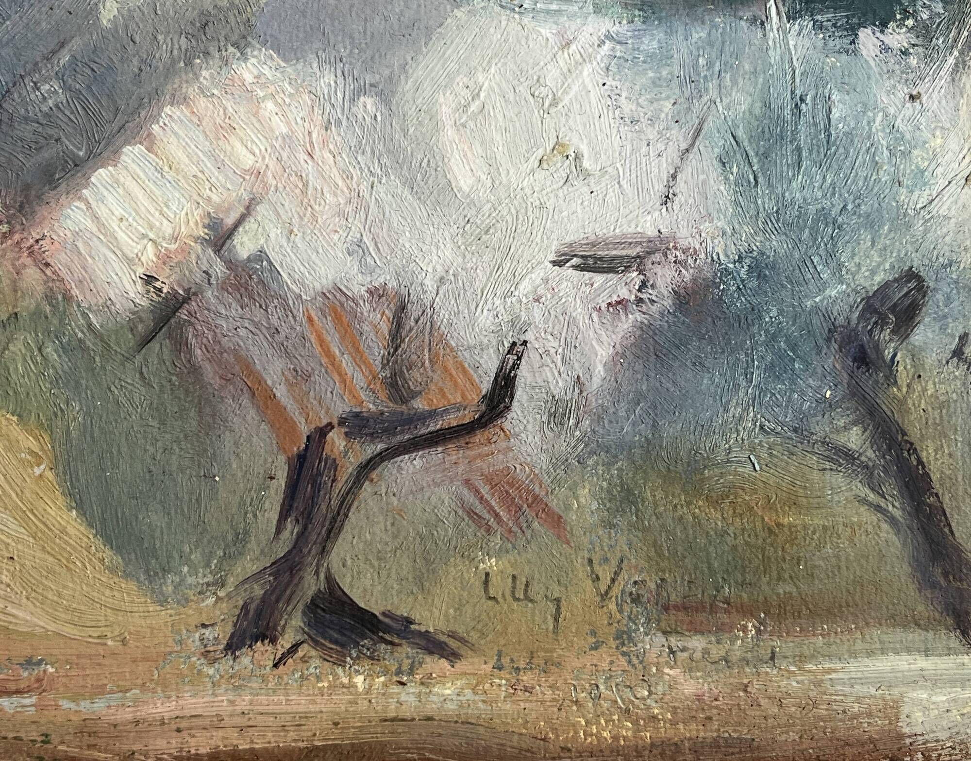 Oil on Canson, landscape located in Italy, signed mid 20th century.