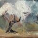 Oil on Canson, landscape located in Italy, signed mid 20th century.