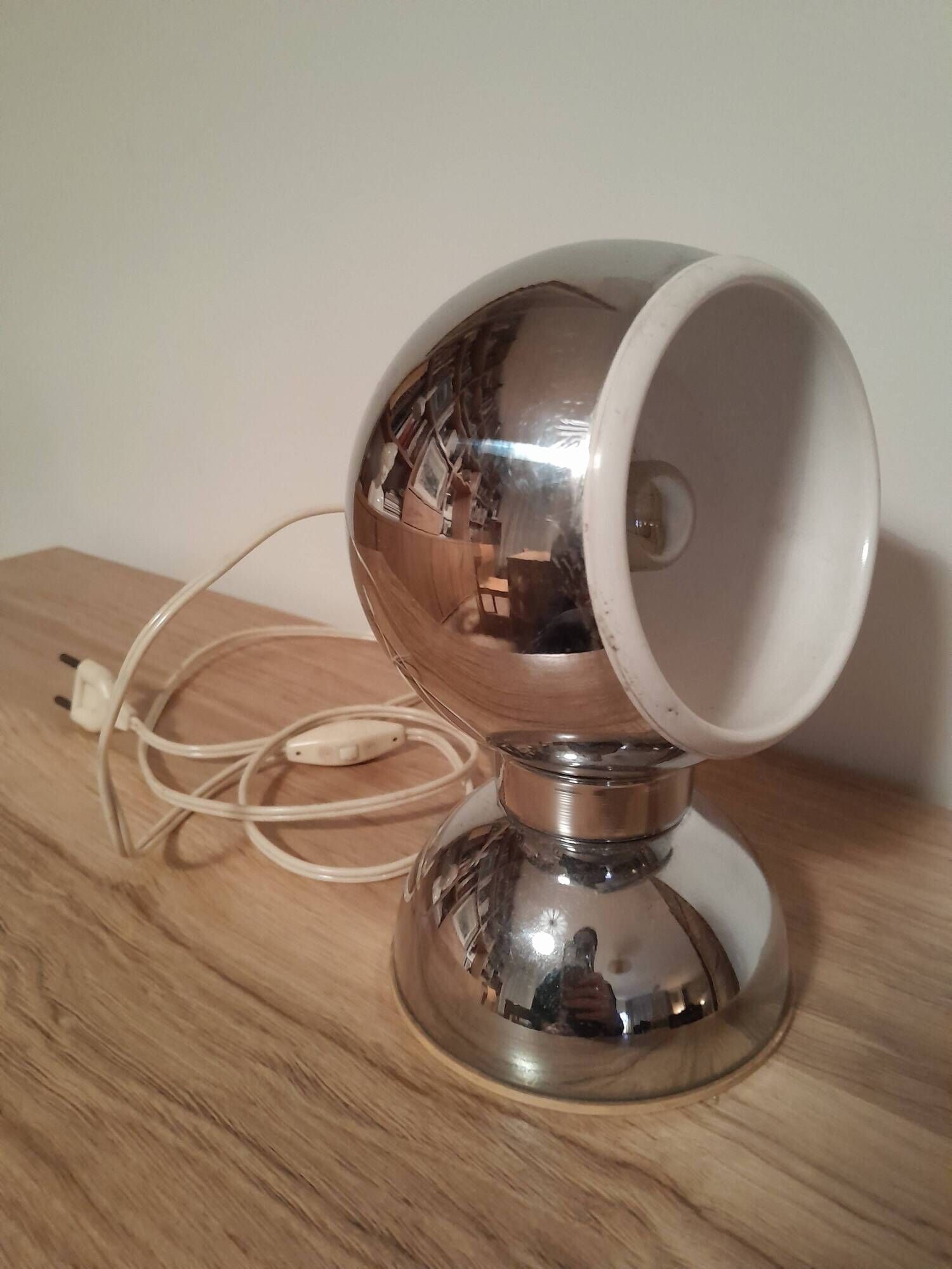 Vintage eye-ball table lamp Goffredo Regiani chrome metal