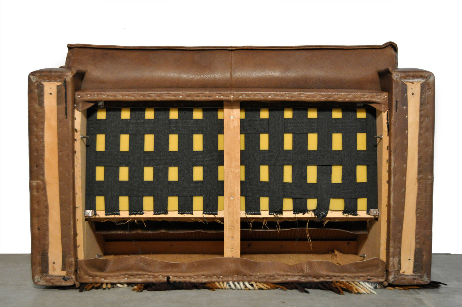 Neck leather 2-seater sofa by Hugo de Ruiter for Leolux, 1970s Netherlands