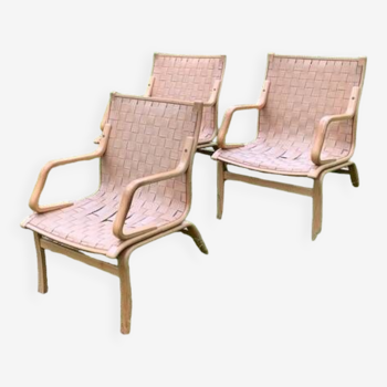 3 fauteuils Boyes Mobler, Danemark années 70-80