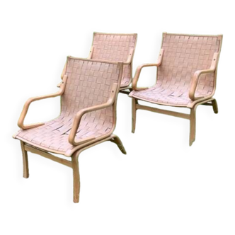 3 fauteuils Boyes Mobler, Danemark années 70-80