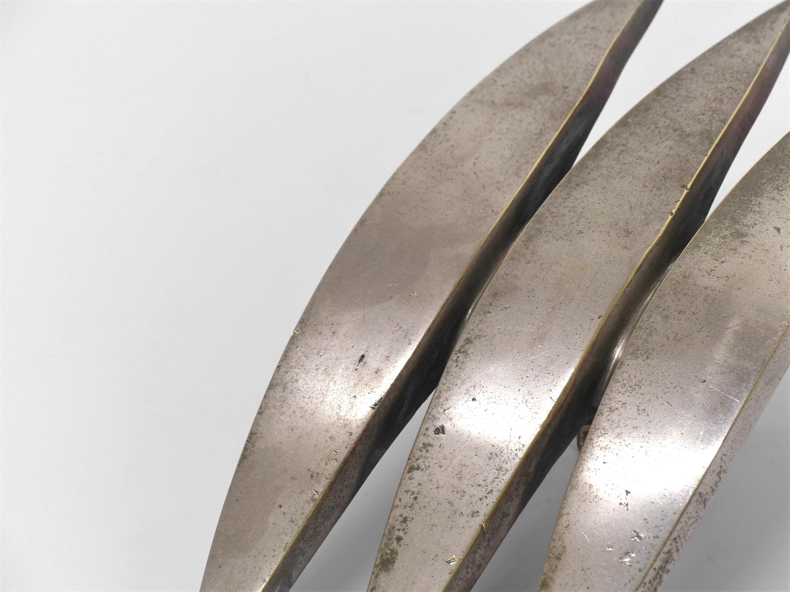 Brutalist door handle in silver bronze
