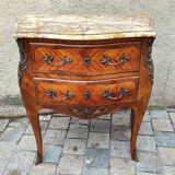 Chest of drawers 2 drawers Louis XV marquetry rosewood