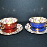 Set of 2 vintage kitsch cups in German porcelain RWK