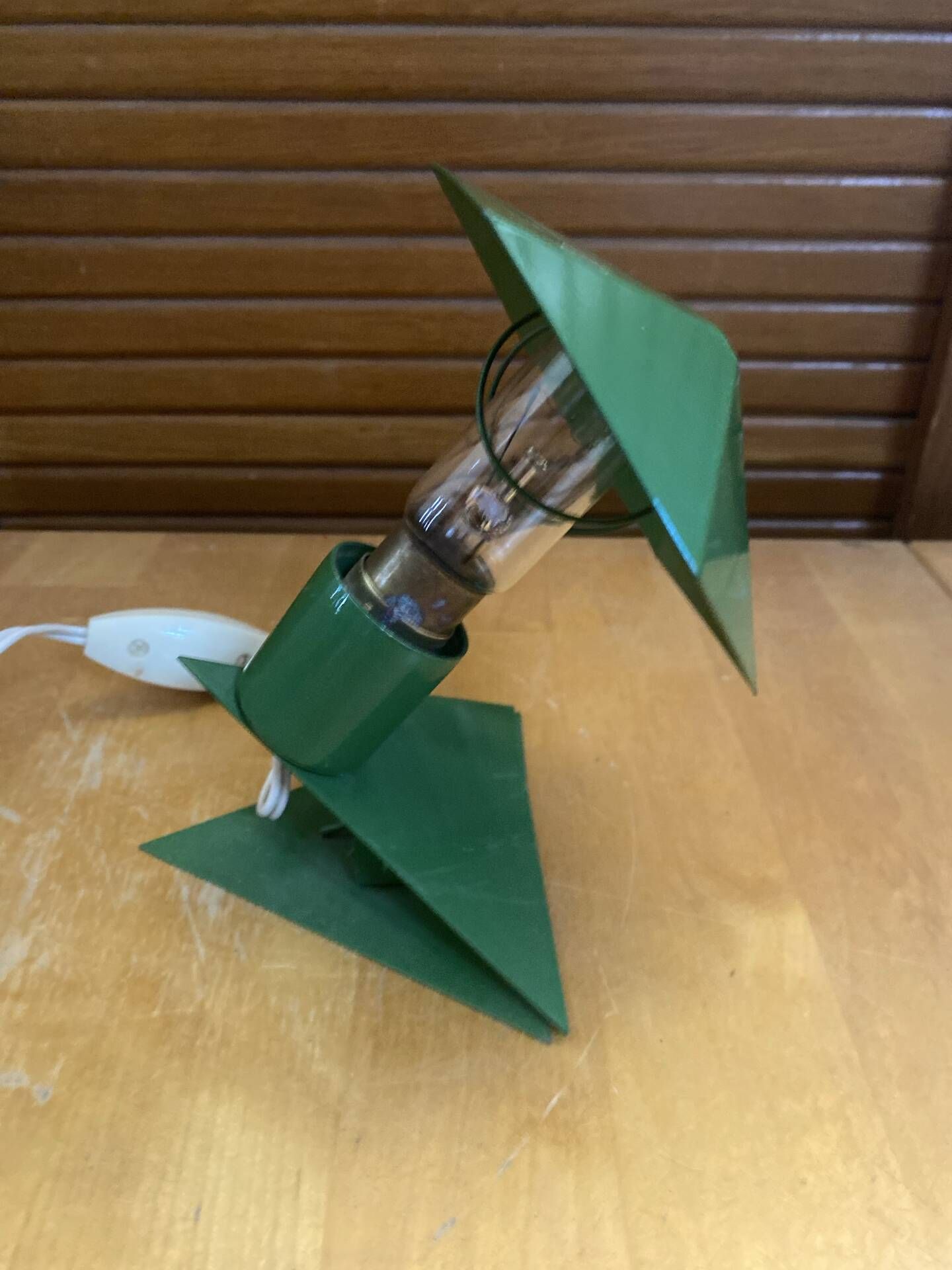 Lampe pince en métal vert, années 50