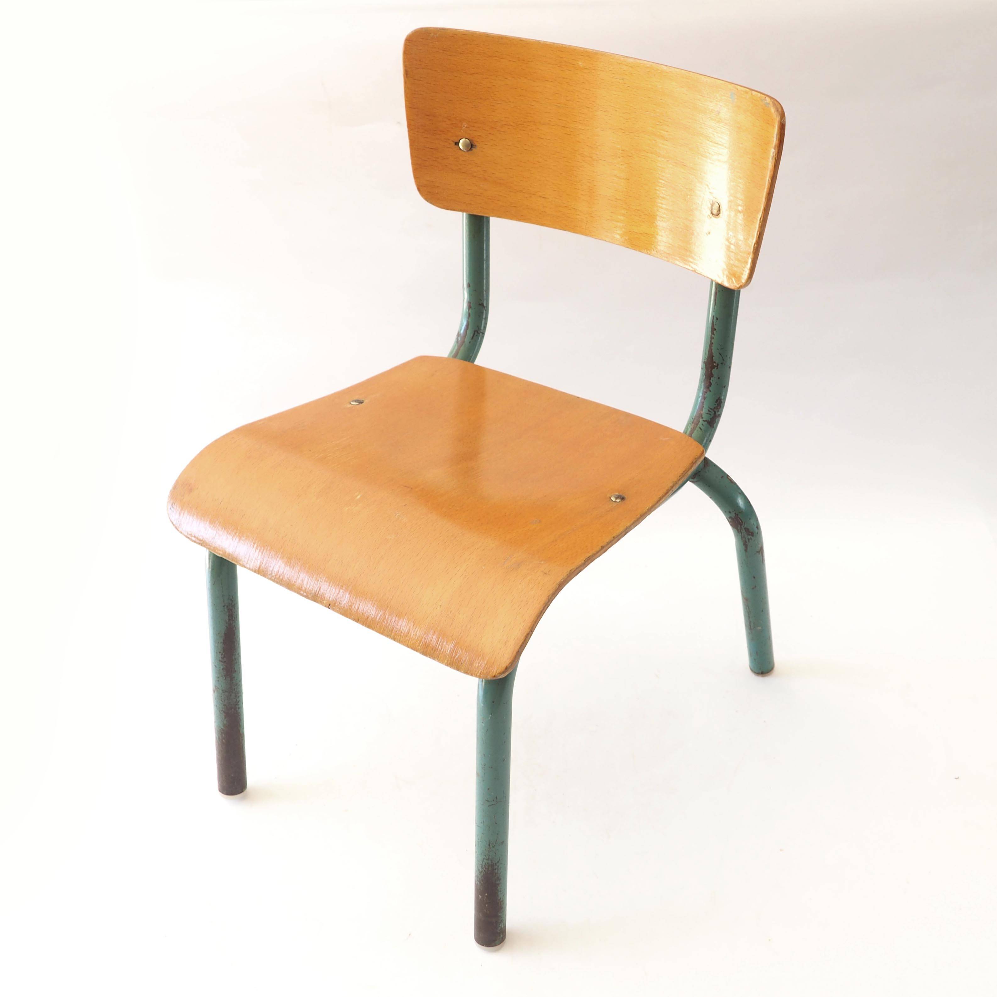 Chaise d'écolier bois blond