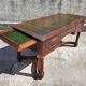 Bureau style empire double face en acajou 5 tiroirs 2 tirettes plateau cuir