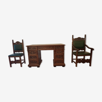 Ensemble bureau et chaises