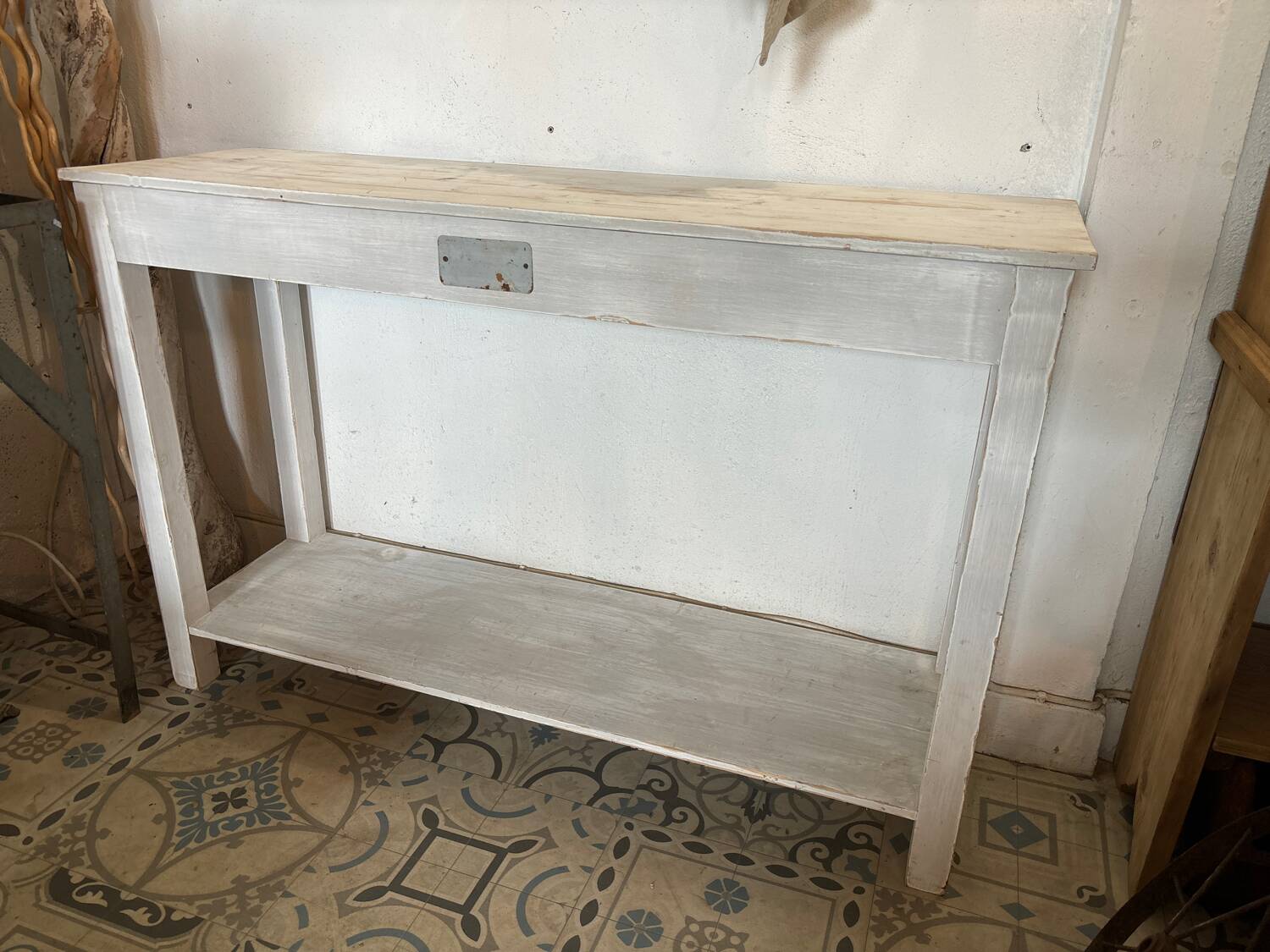 White patinated console