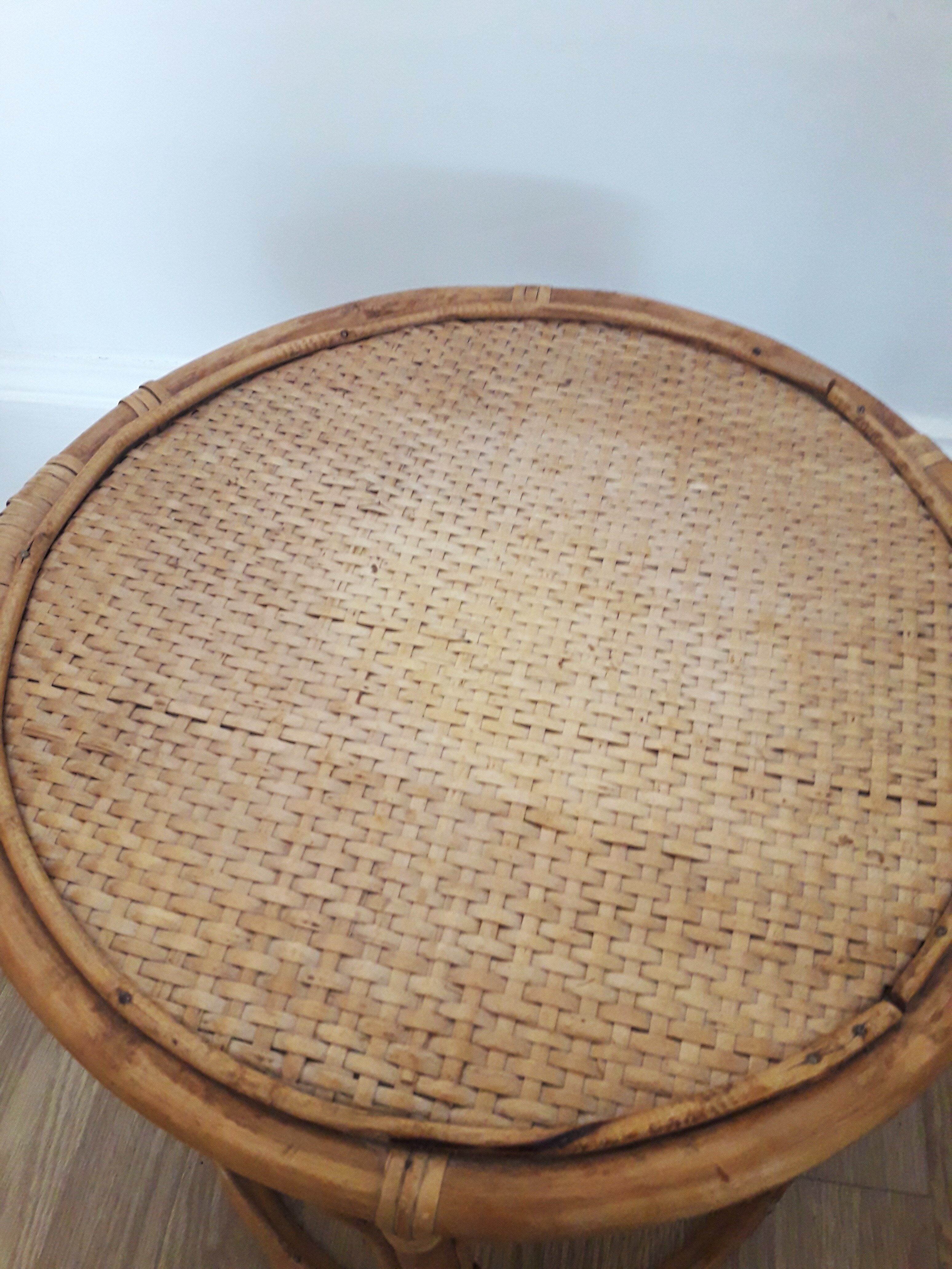 Vintage sofa end / side table - Rotion/ Bamboo - 1980