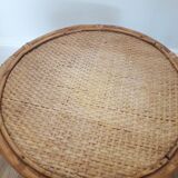Vintage sofa end / side table - Rotion/ Bamboo - 1980