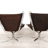 2 x vintage armchair | Falcon | Sigurd Ressell | Leather