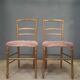 Paire de chaise capitonnée en bois doré