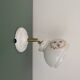 Vintage white opaline wall lamp with shade
