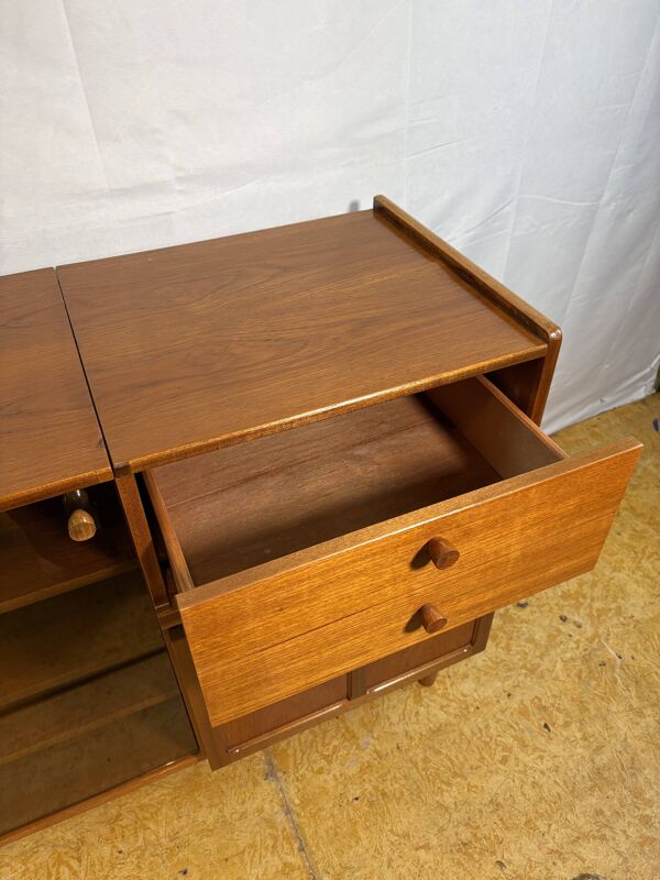 Cabinet de musique en teck rétro des années 50 par Nathan (vers 1960) Un fantastique an