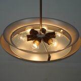 Bauhaus / Functionalist Nickel Chandelier UFO, 1930s, Restored