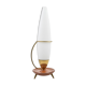 Lamp tripod vintage teak brass opaline