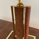 Vintage lamp in leather and gold metal