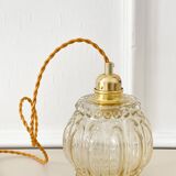 Baladeuse verre bulle ambré vintage