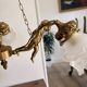 Golden bronze lustre with musical cherubs in vintage Louis XV style - lighting