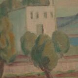 Paysage avec bâtiments par Erik Ulfonberg