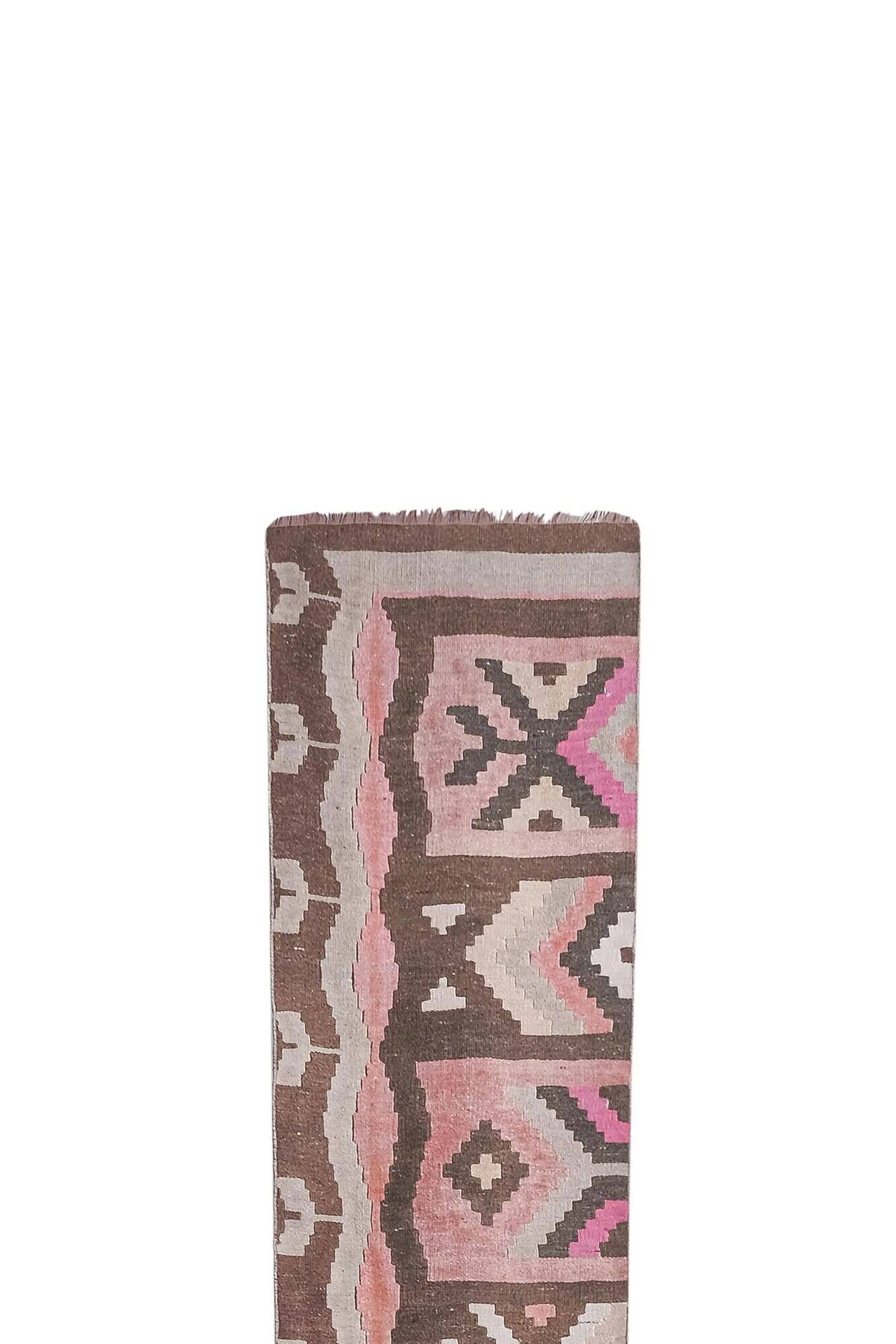 Vintage Turkish hallway rug 74x631 cm