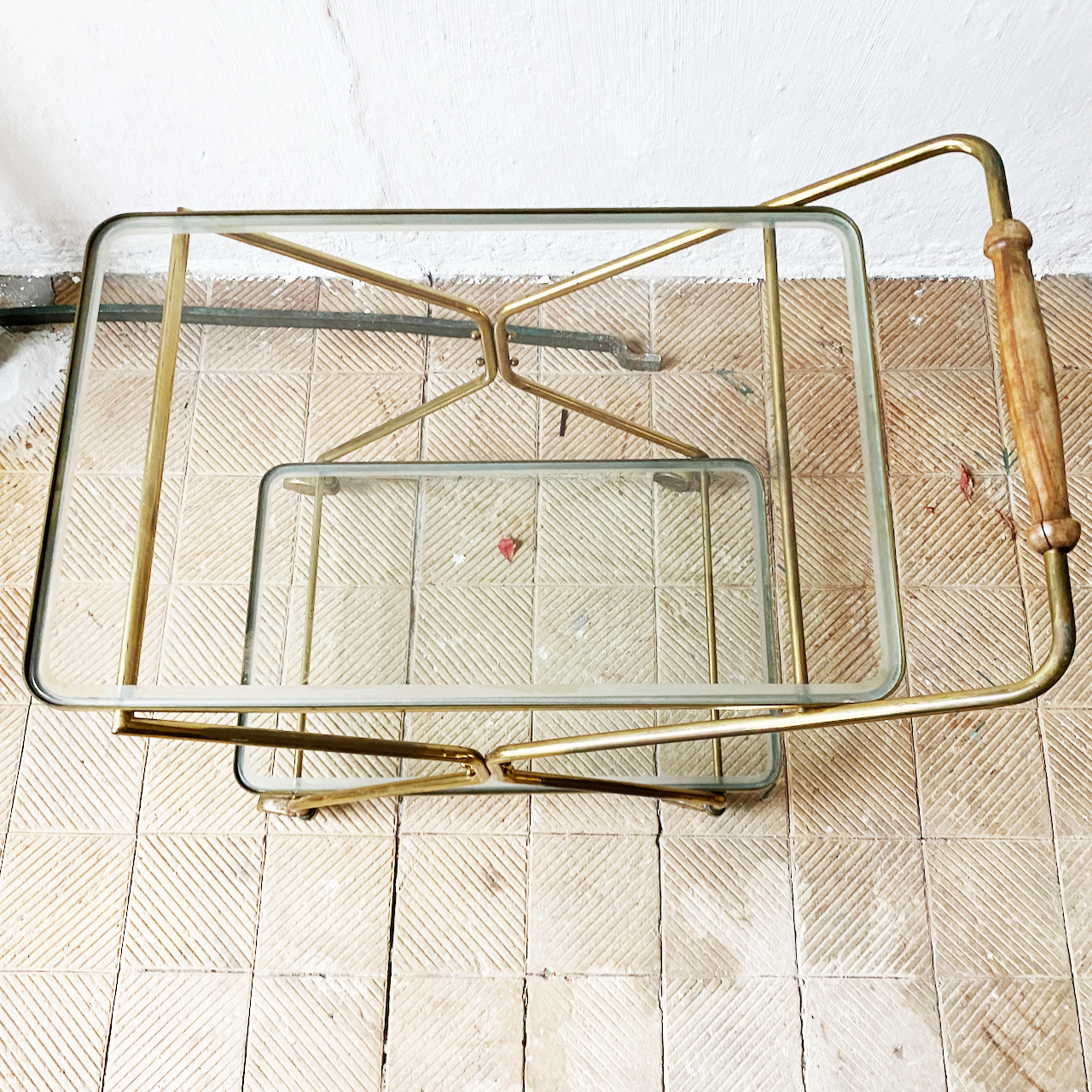 Italian brass serving trolley, 1950s