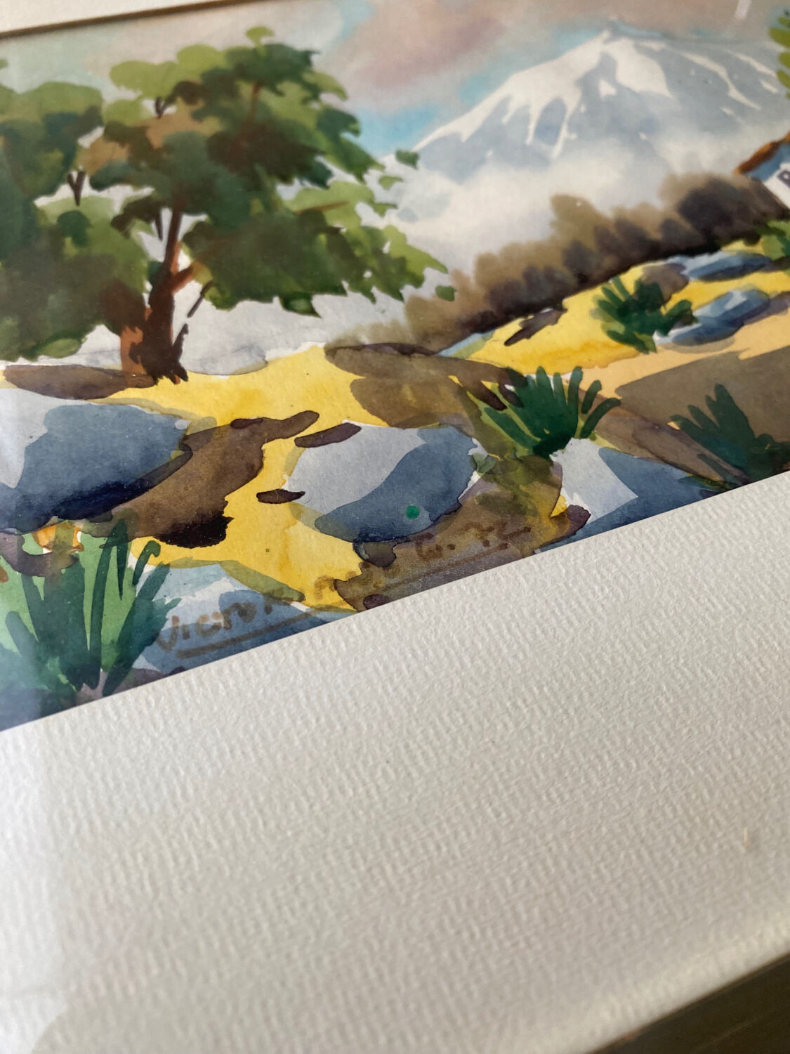 Watercolor The mountain 1972