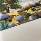 Watercolor The mountain 1972