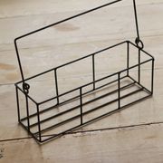 Panier rectangulaire en métal à structure filaire, doté d’une anse mobile e