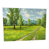 Green landscape signed in 2017