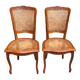 2 Louis XV style caned chairs in solid wood, 20th century