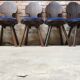 Lot of 6 vintage brutalist chairs from the 1970s.