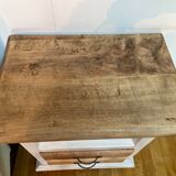 Bedside table with 2 drawers in patinated oak