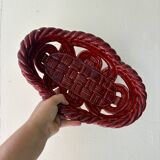 Vintage red ceramic basket