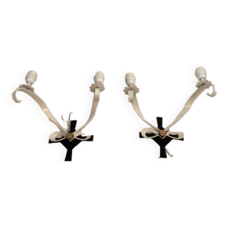 Pair of 1940 wall lights attributed to René Drouet