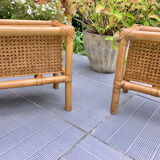 Two bamboo and cane planters 1970